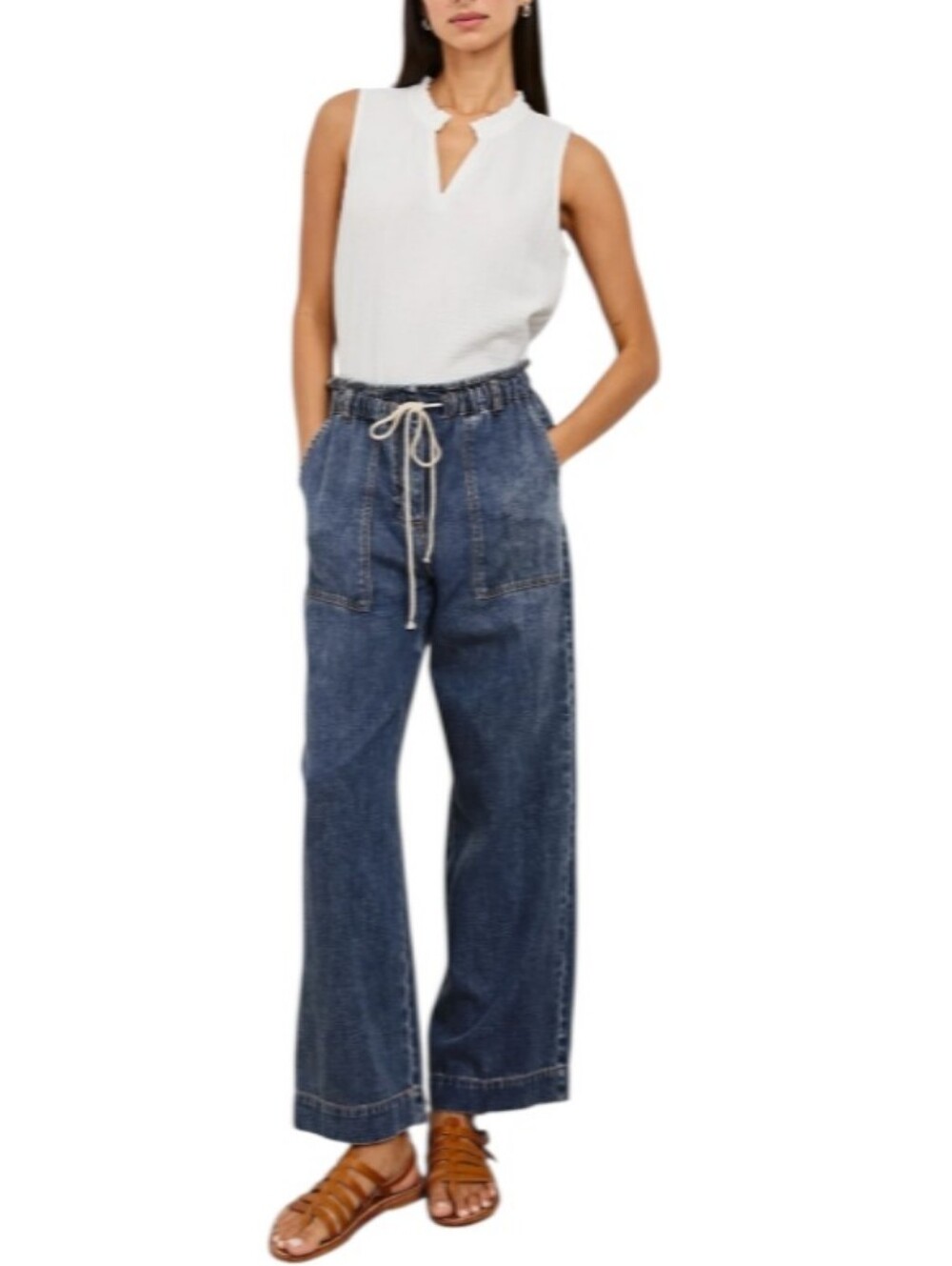 Rails Ryan Pant High-Rise Wide Leg Drawstring Jeans-NWOT
